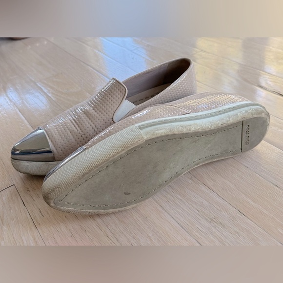 Miu Miu Metal Cap Toe Sneaker. Sz 38.5. - Picture 3 of 4
